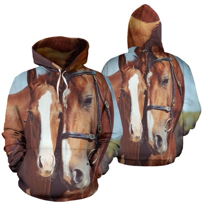 Couple Brown Horses Pullover Hoodie