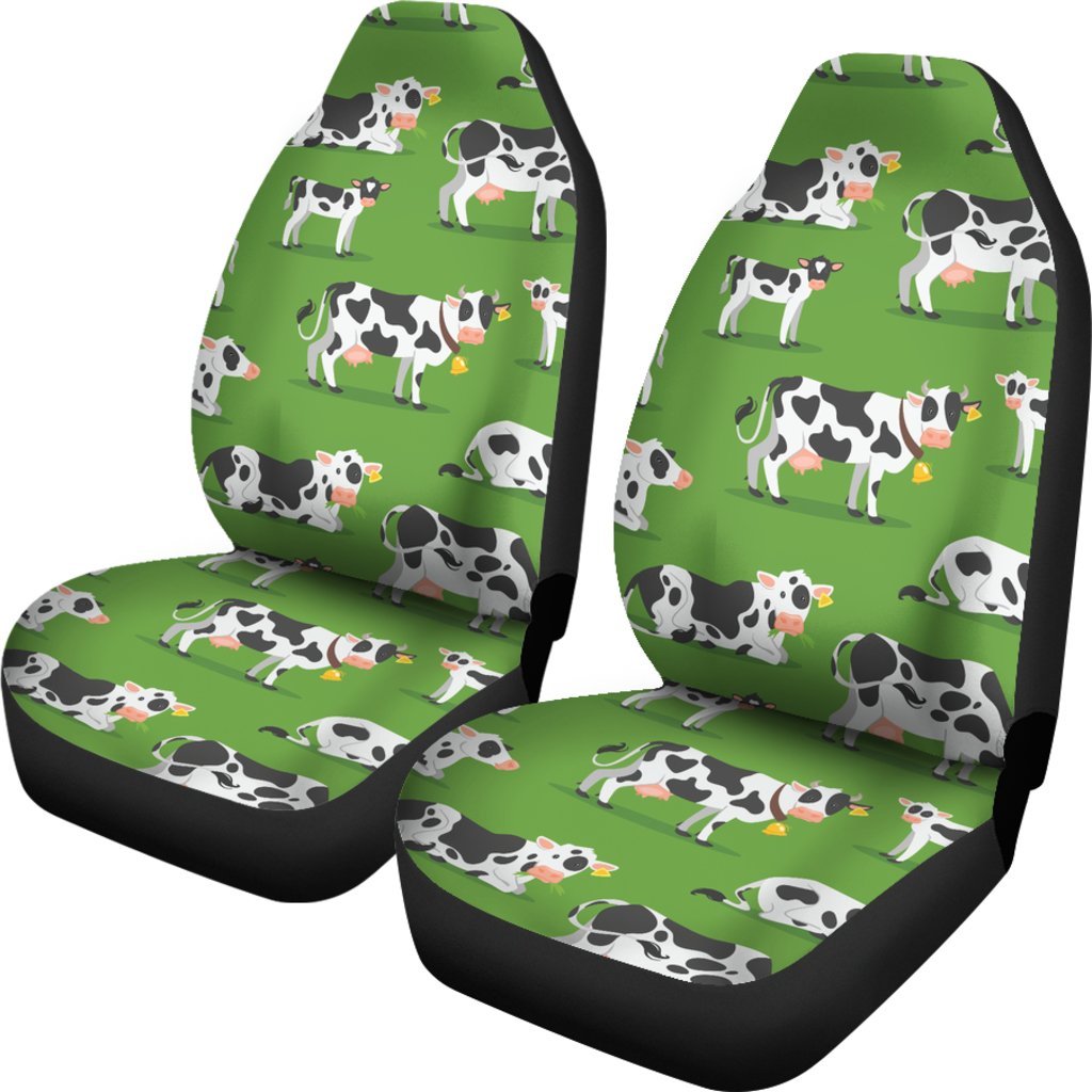 Cow Happy Print Pattern Universal Fit Car Seat Covers