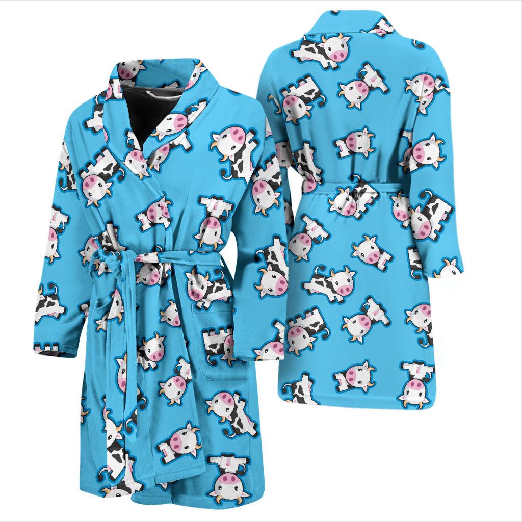 Cow Pattern Print Design 01 Men Bathrobe-JORJUNE.COM