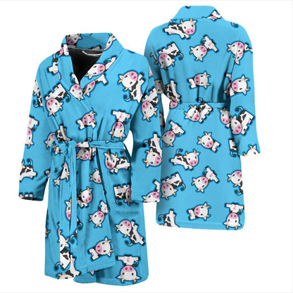 Cow Pattern Print Design 01 Men Bathrobe-JORJUNE.COM