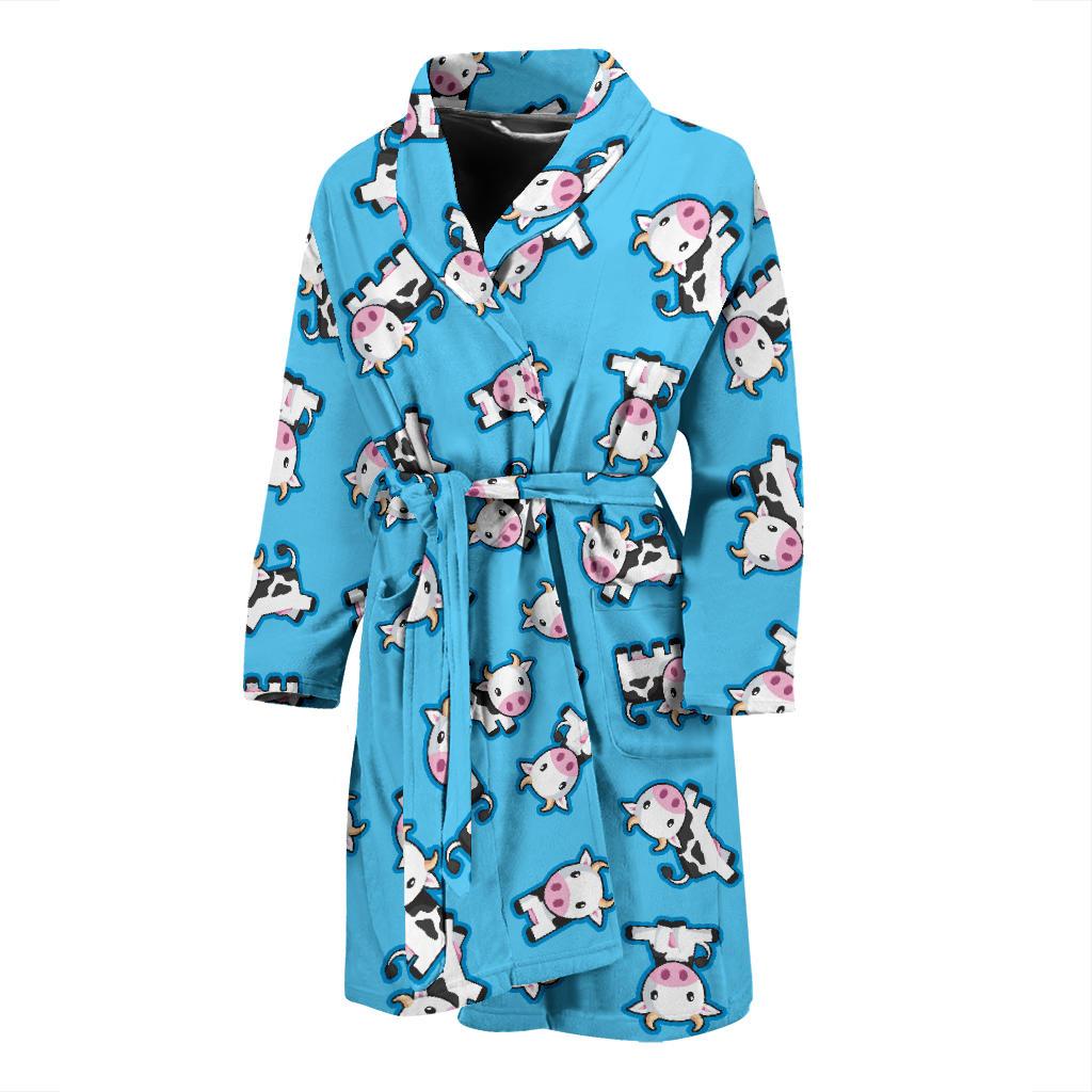 Cow Pattern Print Design 01 Men Bathrobe-JORJUNE.COM