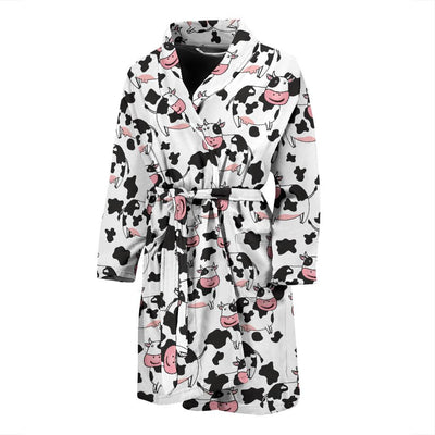 Cow Pattern Print Design 02 Men Bathrobe-JORJUNE.COM