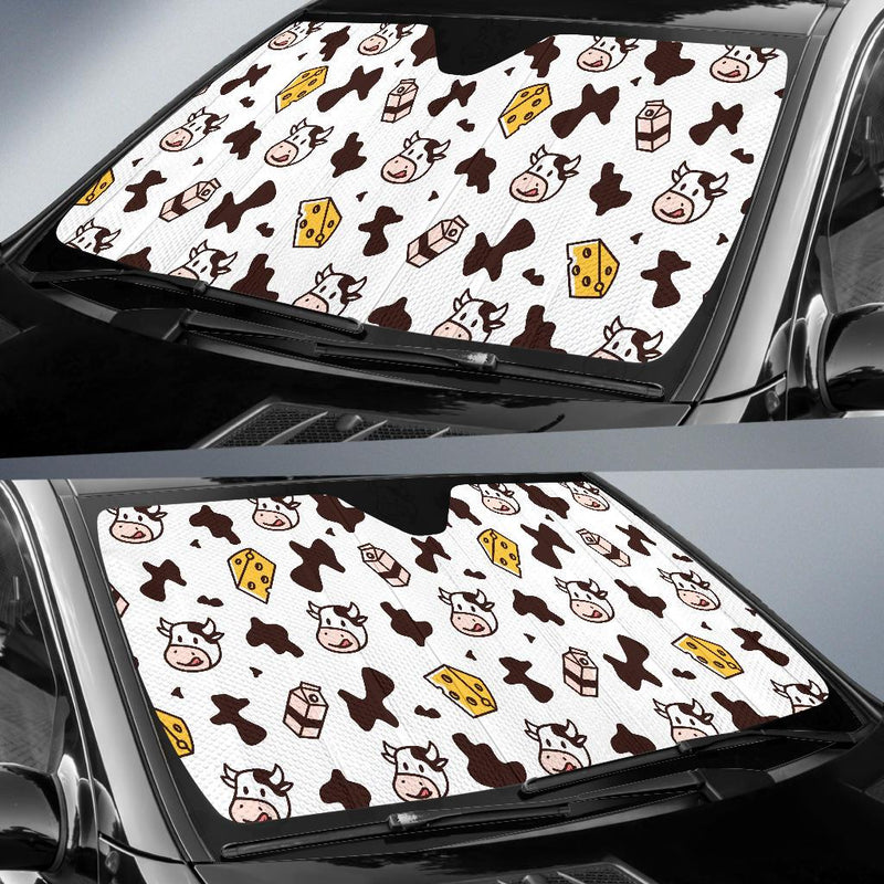 Cow Pattern Print Design 06 Car Sun Shade-JORJUNE.COM