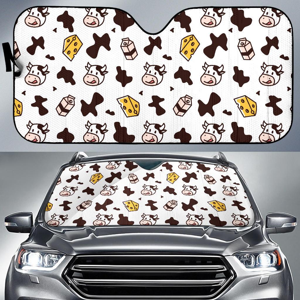 Cow Pattern Print Design 06 Car Sun Shade-JORJUNE.COM