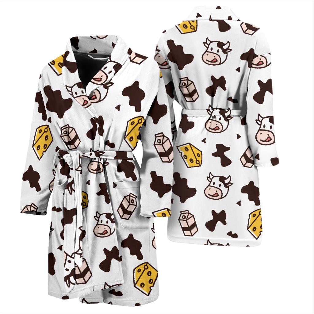 Cow Pattern Print Design 06 Men Bathrobe-JORJUNE.COM