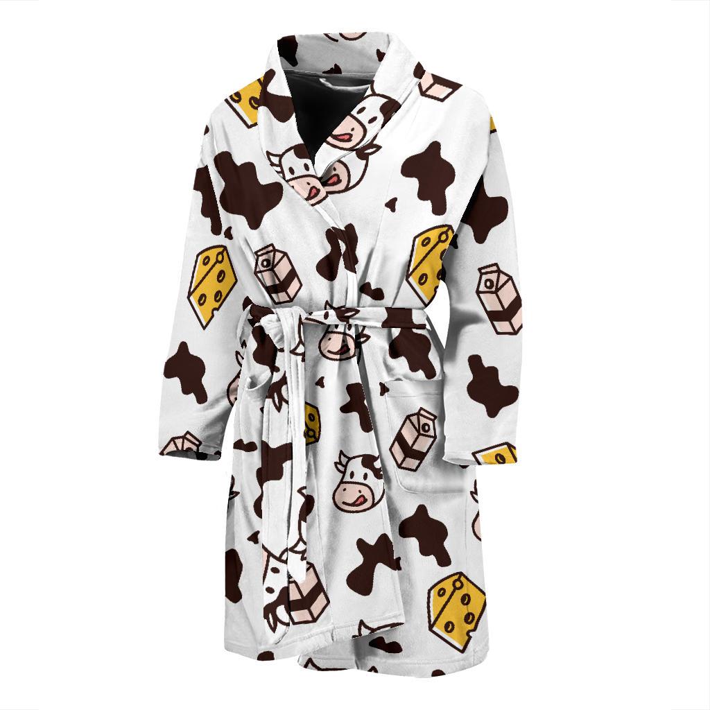 Cow Pattern Print Design 06 Men Bathrobe-JORJUNE.COM