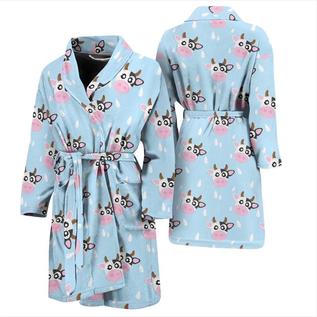 Cow Pattern Print Design 07 Men Bathrobe-JORJUNE.COM