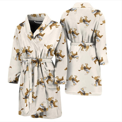 Cowboy Pattern Print Design 01 Men Bathrobe-JORJUNE.COM