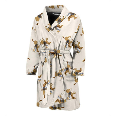 Cowboy Pattern Print Design 01 Men Bathrobe-JORJUNE.COM