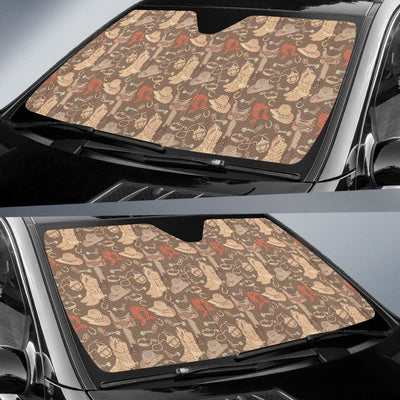 Cowboy Pattern Print Design 02 Car Sun Shade-JORJUNE.COM