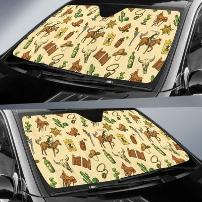 Cowboy Pattern Print Design 04 Car Sun Shade-JORJUNE.COM