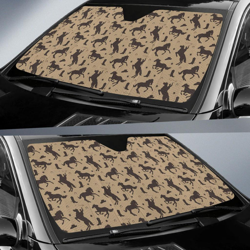 Cowboy Pattern Print Design 05 Car Sun Shade-JORJUNE.COM