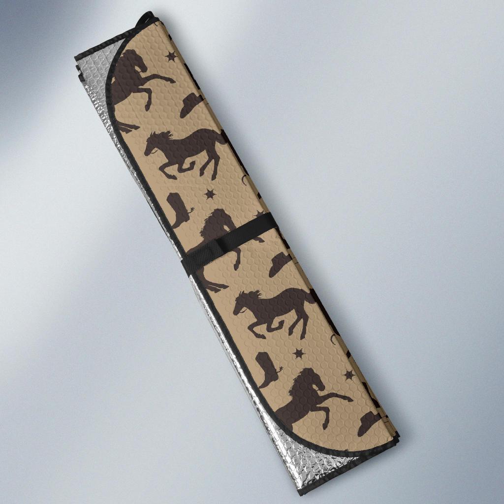 Cowboy Pattern Print Design 05 Car Sun Shade-JORJUNE.COM