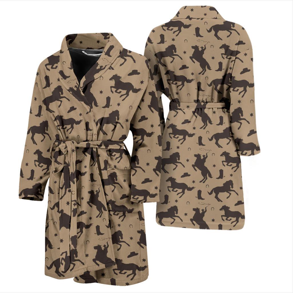 Cowboy Pattern Print Design 05 Men Bathrobe-JORJUNE.COM