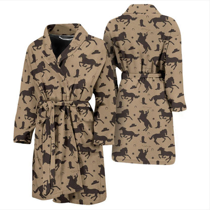 Cowboy Pattern Print Design 05 Men Bathrobe-JORJUNE.COM