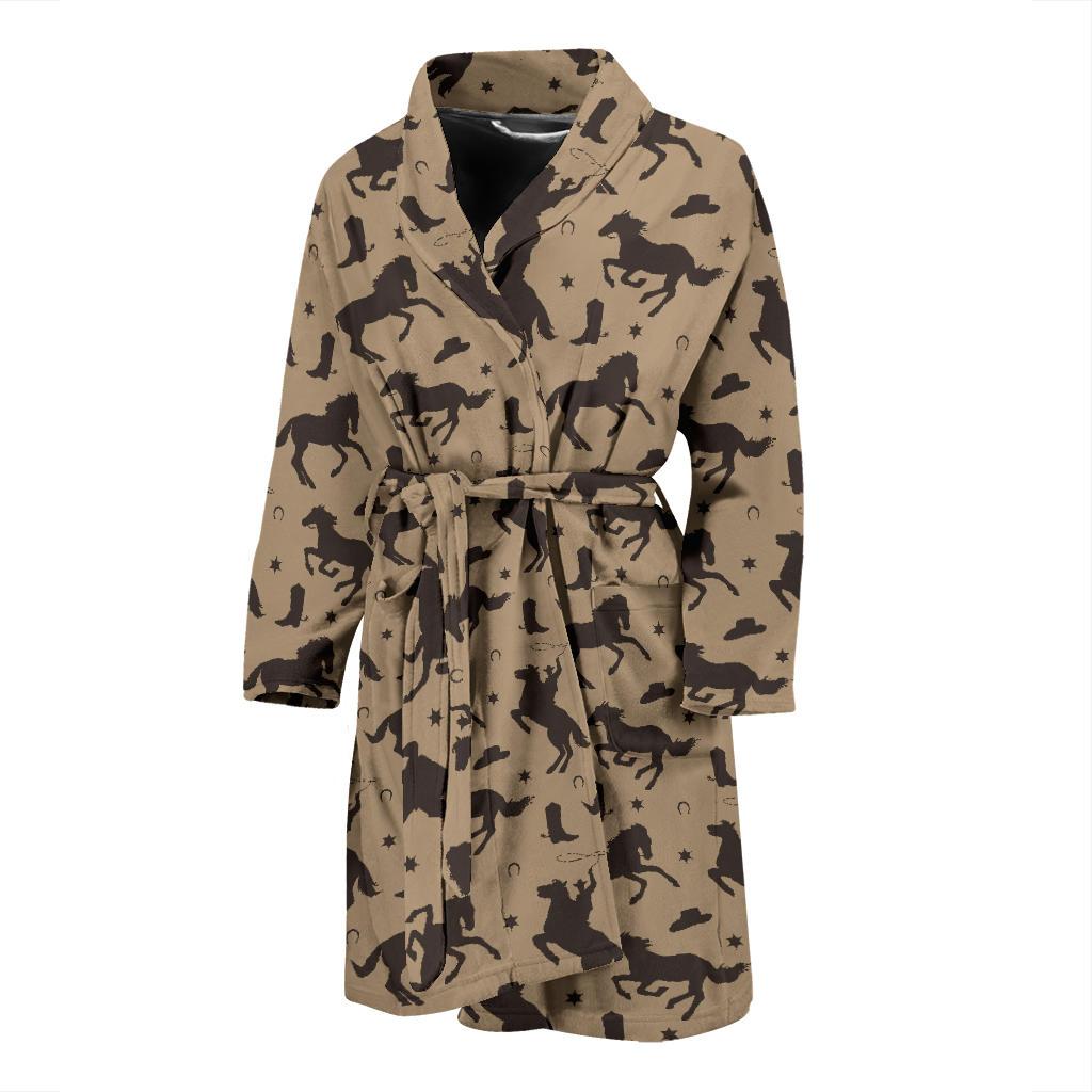 Cowboy Pattern Print Design 05 Men Bathrobe-JORJUNE.COM