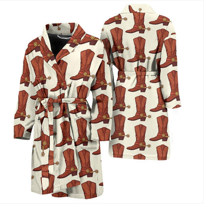 Cowboy Pattern Print Design 06 Men Bathrobe-JORJUNE.COM