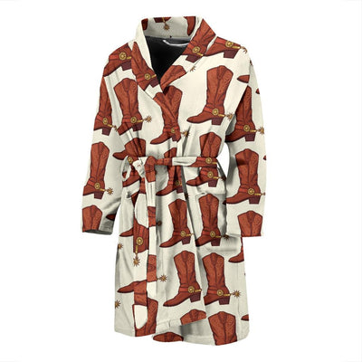 Cowboy Pattern Print Design 06 Men Bathrobe-JORJUNE.COM