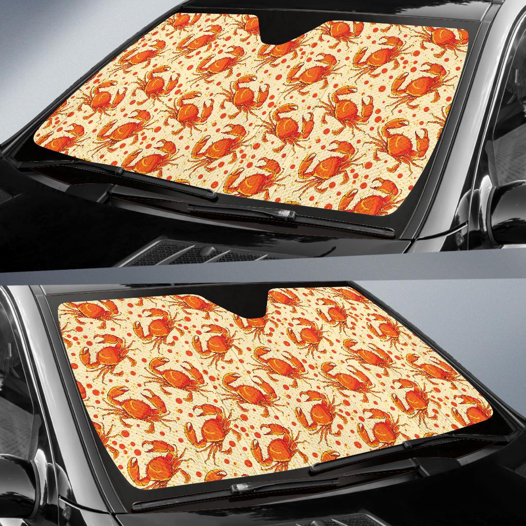 Crab Pattern Print Design 01 Car Sun Shade-JORJUNE.COM