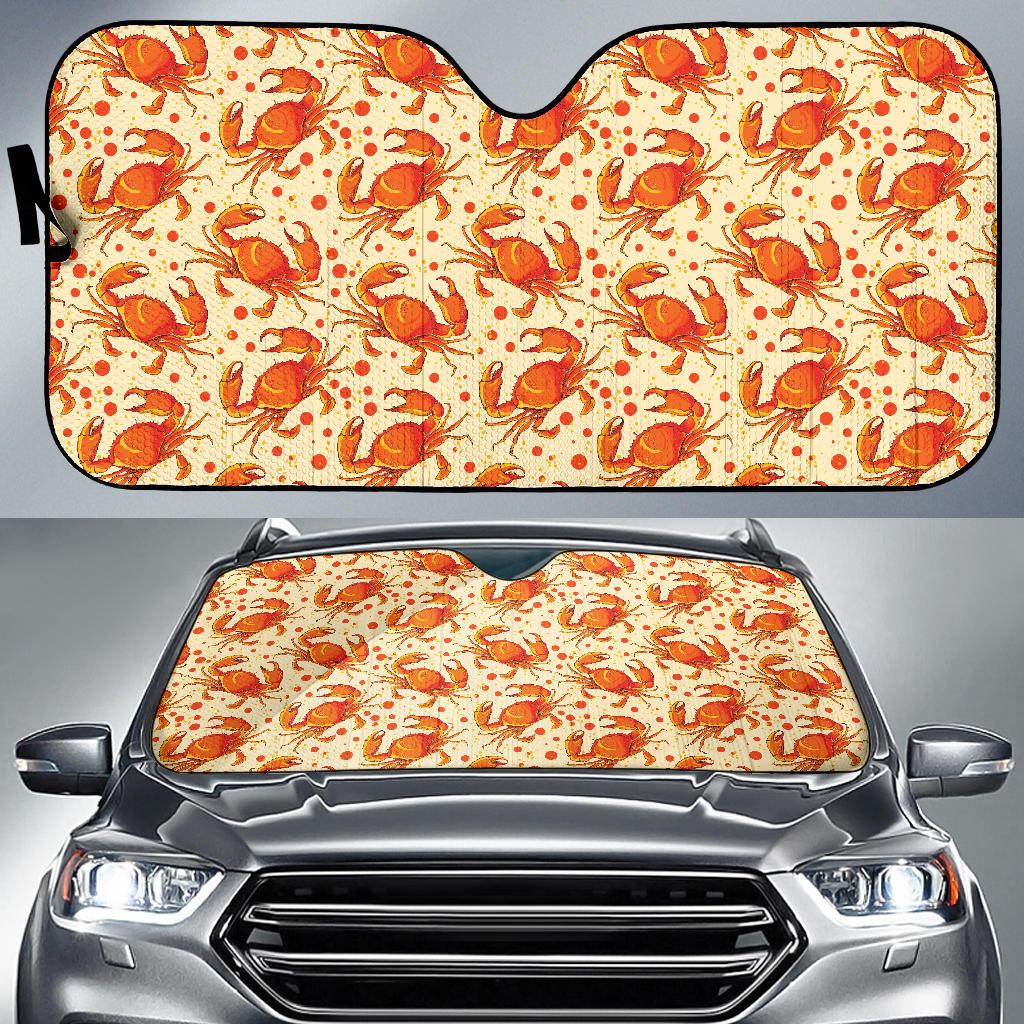 Crab Pattern Print Design 01 Car Sun Shade-JORJUNE.COM