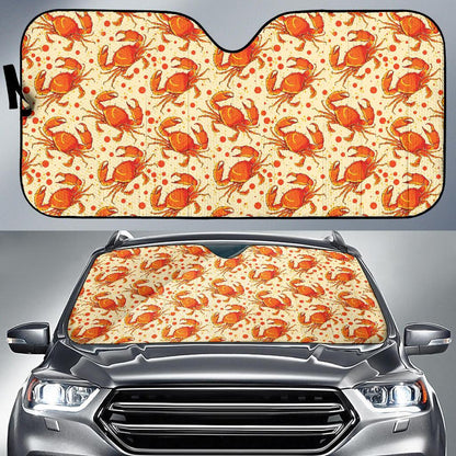 Crab Pattern Print Design 01 Car Sun Shade-JORJUNE.COM