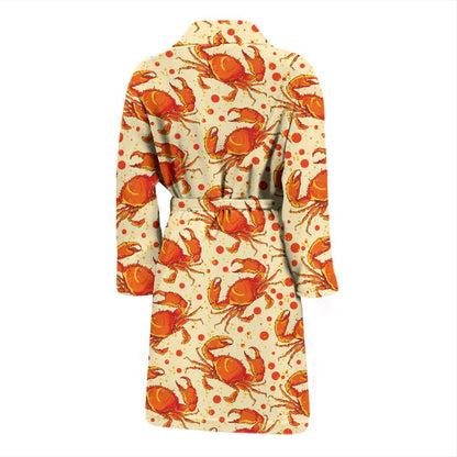 Crab Pattern Print Design 01 Men Bathrobe-JORJUNE.COM