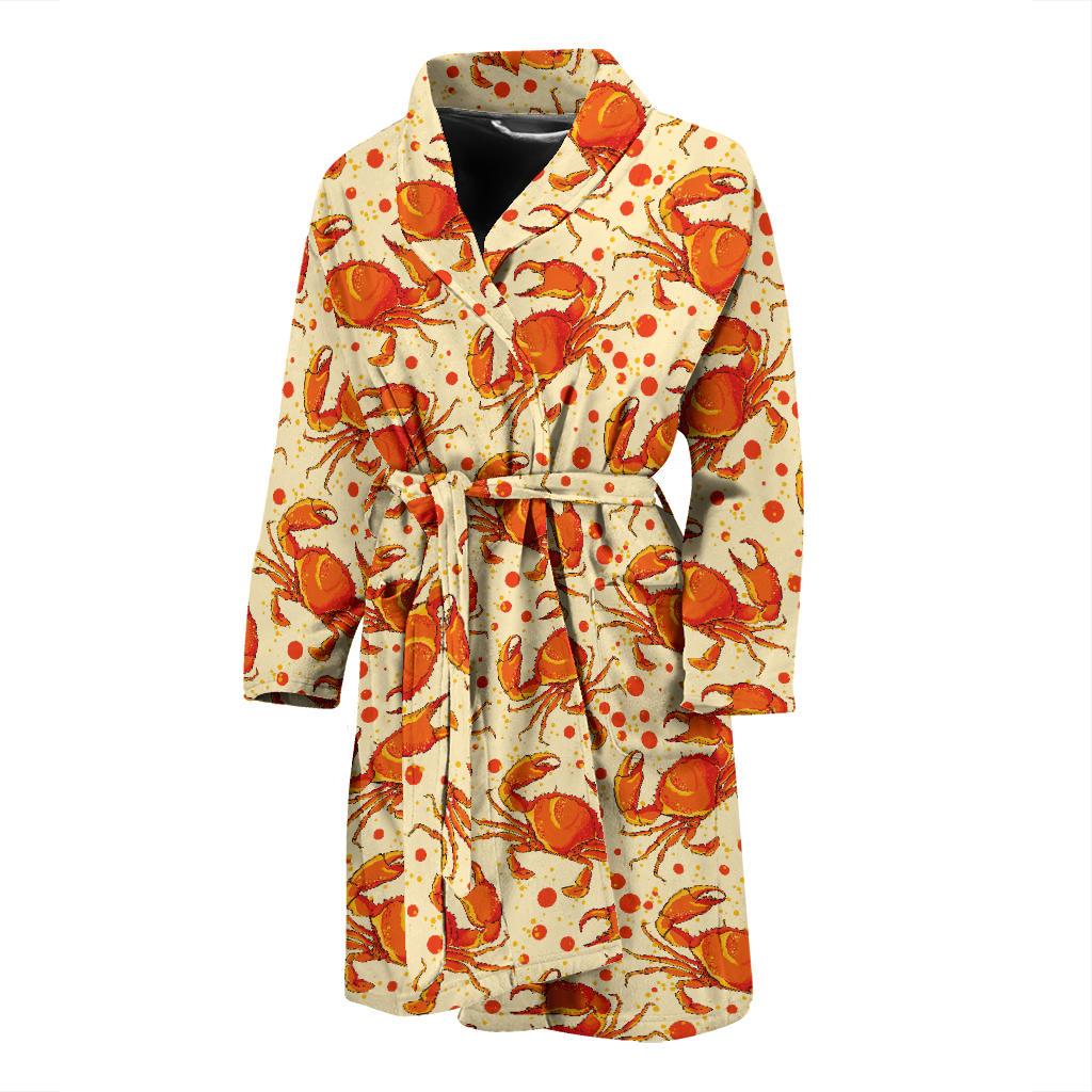 Crab Pattern Print Design 01 Men Bathrobe-JORJUNE.COM