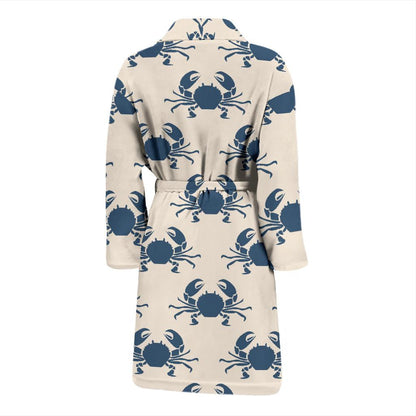 Crab Pattern Print Design 02 Men Bathrobe-JORJUNE.COM