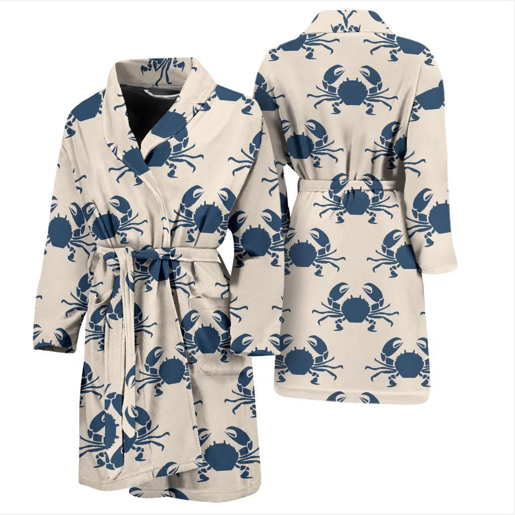 Crab Pattern Print Design 02 Men Bathrobe-JORJUNE.COM