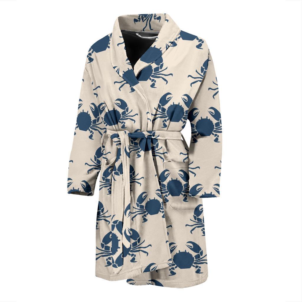 Crab Pattern Print Design 02 Men Bathrobe-JORJUNE.COM