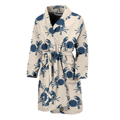Crab Pattern Print Design 02 Men Bathrobe-JORJUNE.COM