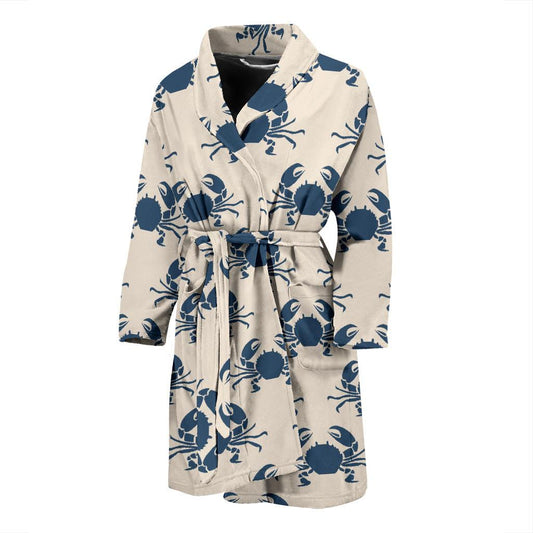 Crab Pattern Print Design 02 Men Bathrobe-JORJUNE.COM