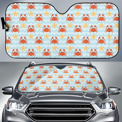 Crab Pattern Print Design 03 Car Sun Shade-JORJUNE.COM