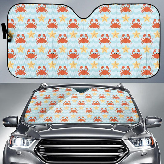 Crab Pattern Print Design 03 Car Sun Shade-JORJUNE.COM
