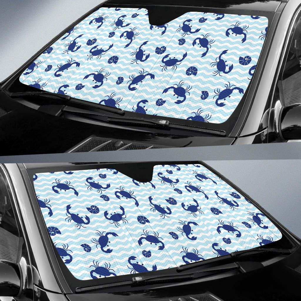 Crab Pattern Print Design 04 Car Sun Shade-JORJUNE.COM