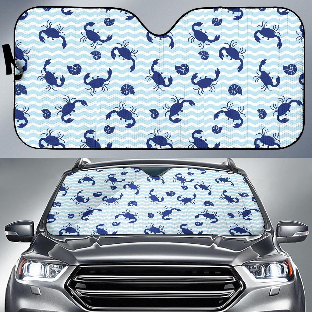 Crab Pattern Print Design 04 Car Sun Shade-JORJUNE.COM