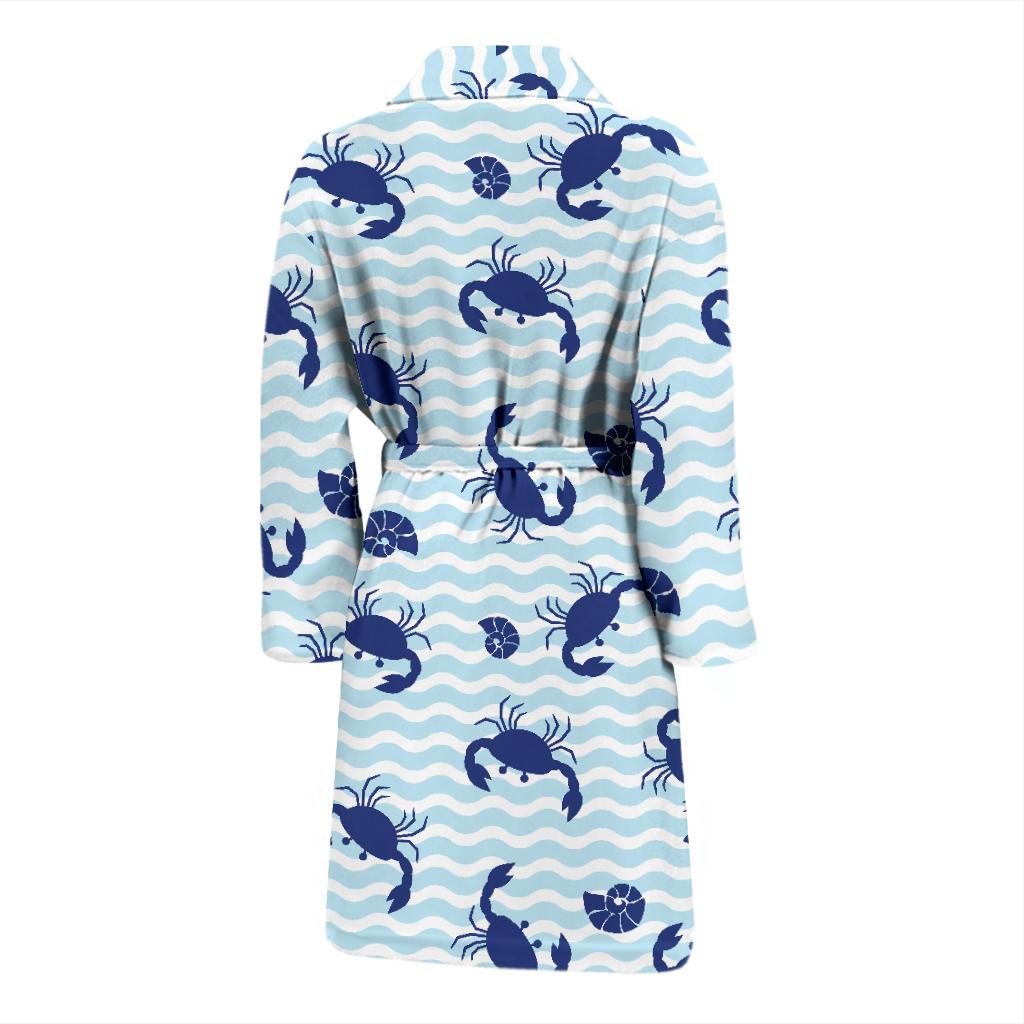 Crab Pattern Print Design 04 Men Bathrobe-JORJUNE.COM
