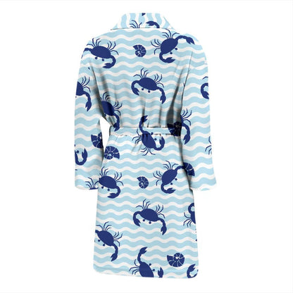 Crab Pattern Print Design 04 Men Bathrobe-JORJUNE.COM