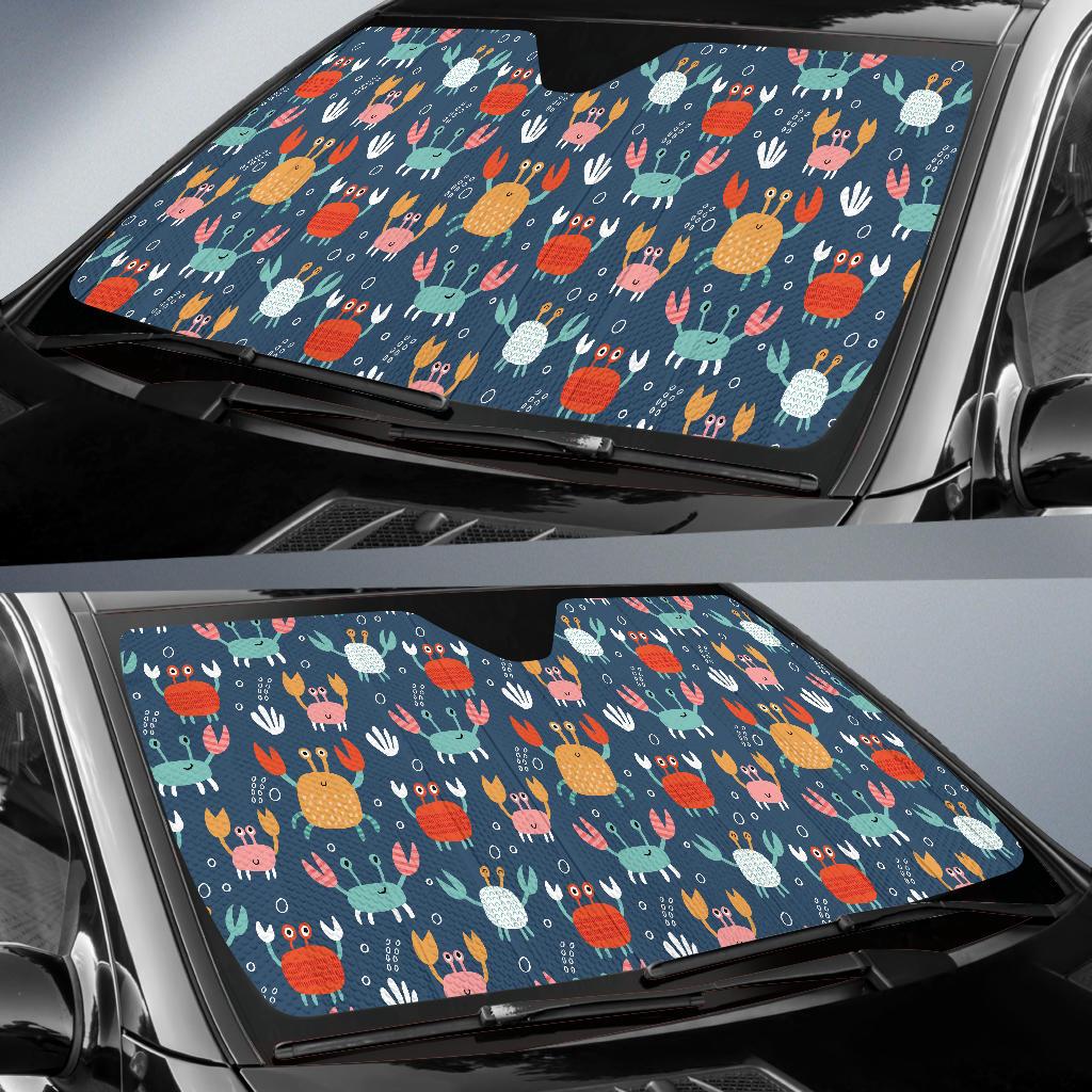 Crab Pattern Print Design 05 Car Sun Shade-JORJUNE.COM