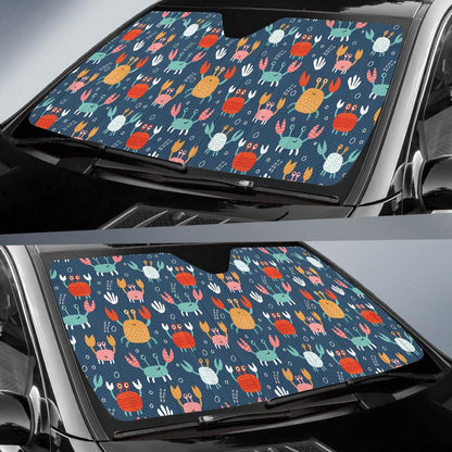 Crab Pattern Print Design 05 Car Sun Shade-JORJUNE.COM