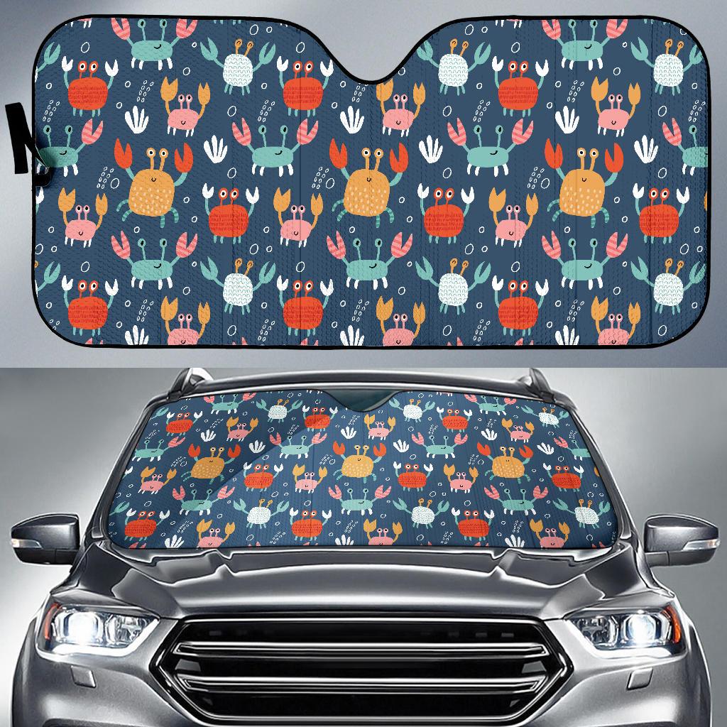 Crab Pattern Print Design 05 Car Sun Shade-JORJUNE.COM