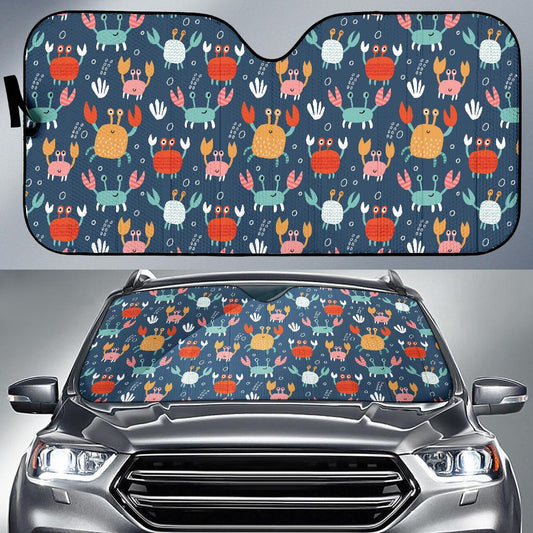 Crab Pattern Print Design 05 Car Sun Shade-JORJUNE.COM