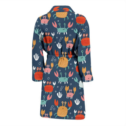 Crab Pattern Print Design 05 Men Bathrobe-JORJUNE.COM