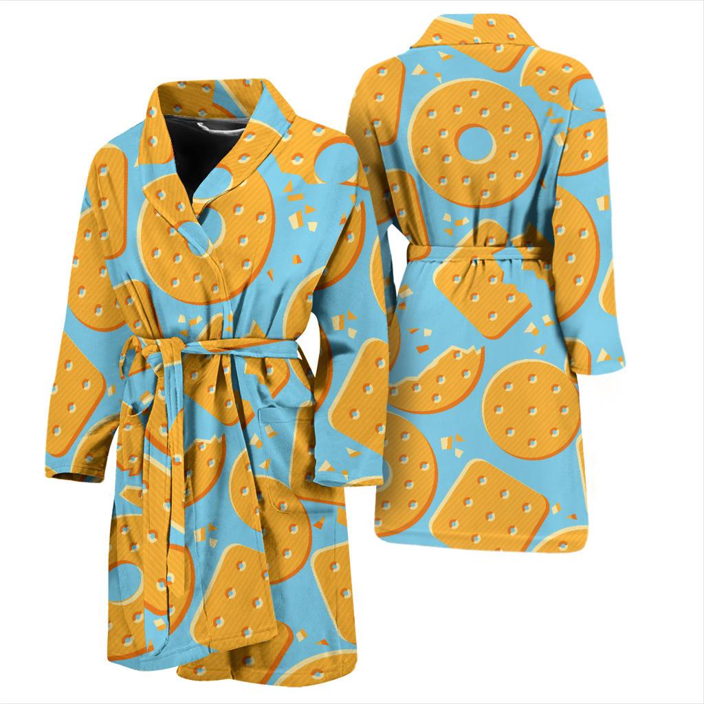 Cracker Pattern Print Design 02 Men Bathrobe-JORJUNE.COM