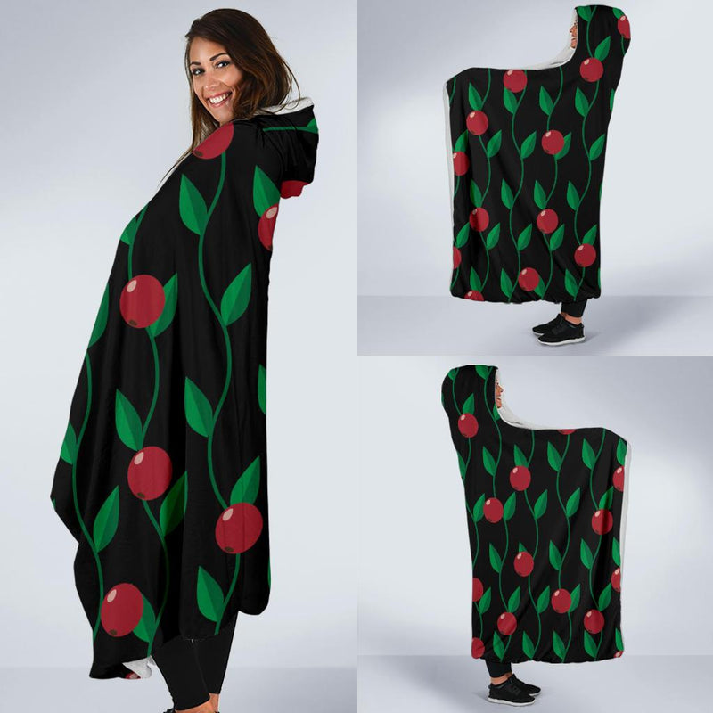 Cranberry Pattern Print Design CB01 Hooded Blanket-JORJUNE.COM