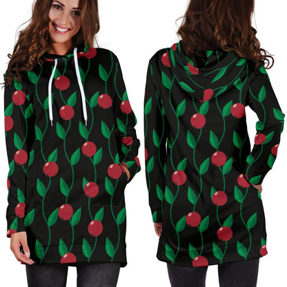 Cranberry Pattern Print Design CB01 Women Hoodie Dress