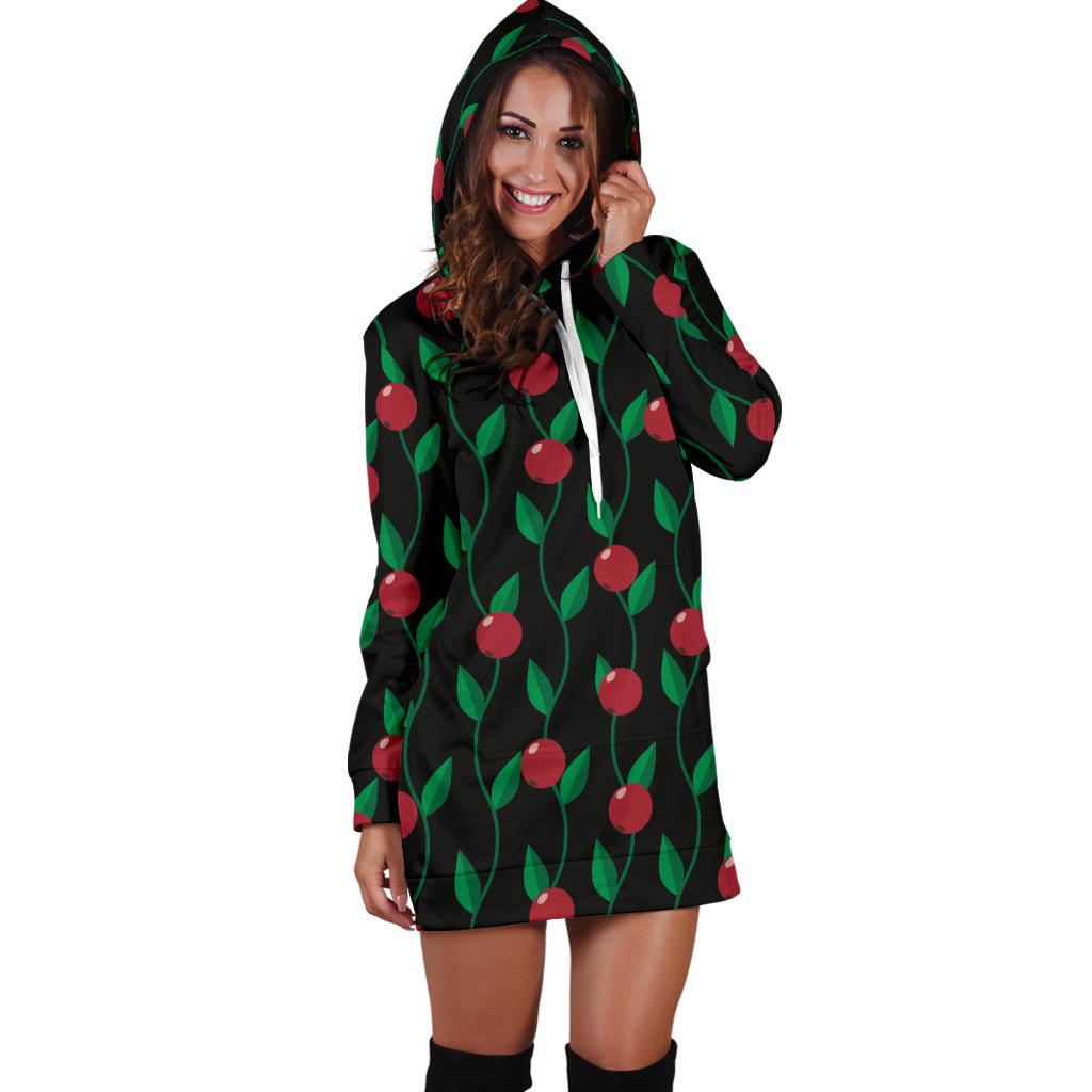 Cranberry Pattern Print Design CB01 Women Hoodie Dress