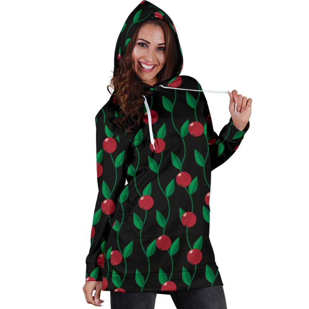 Cranberry Pattern Print Design CB01 Women Hoodie Dress