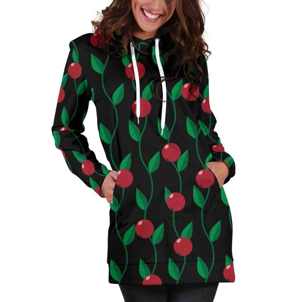 Cranberry Pattern Print Design CB01 Women Hoodie Dress
