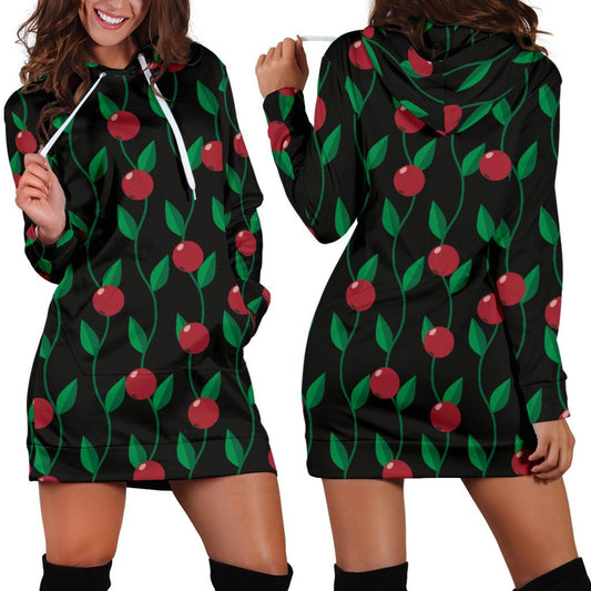 Cranberry Pattern Print Design CB01 Women Hoodie Dress